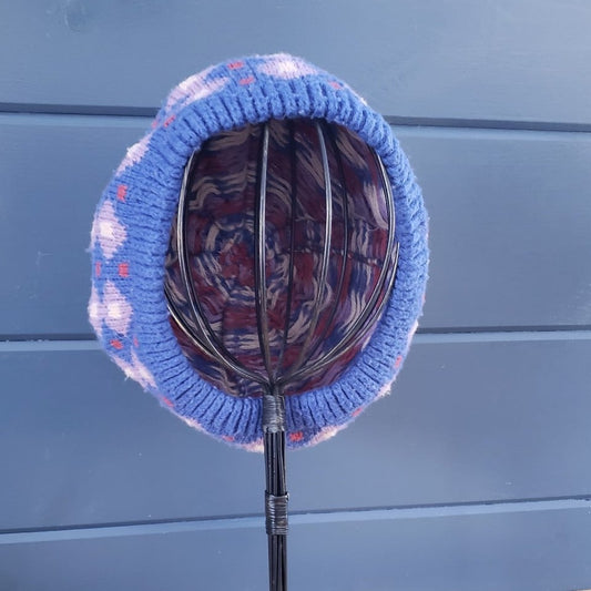 80s Blue and Purple Beret