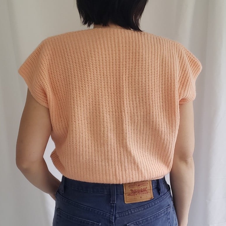 80s Pink Knit Sweater Vest