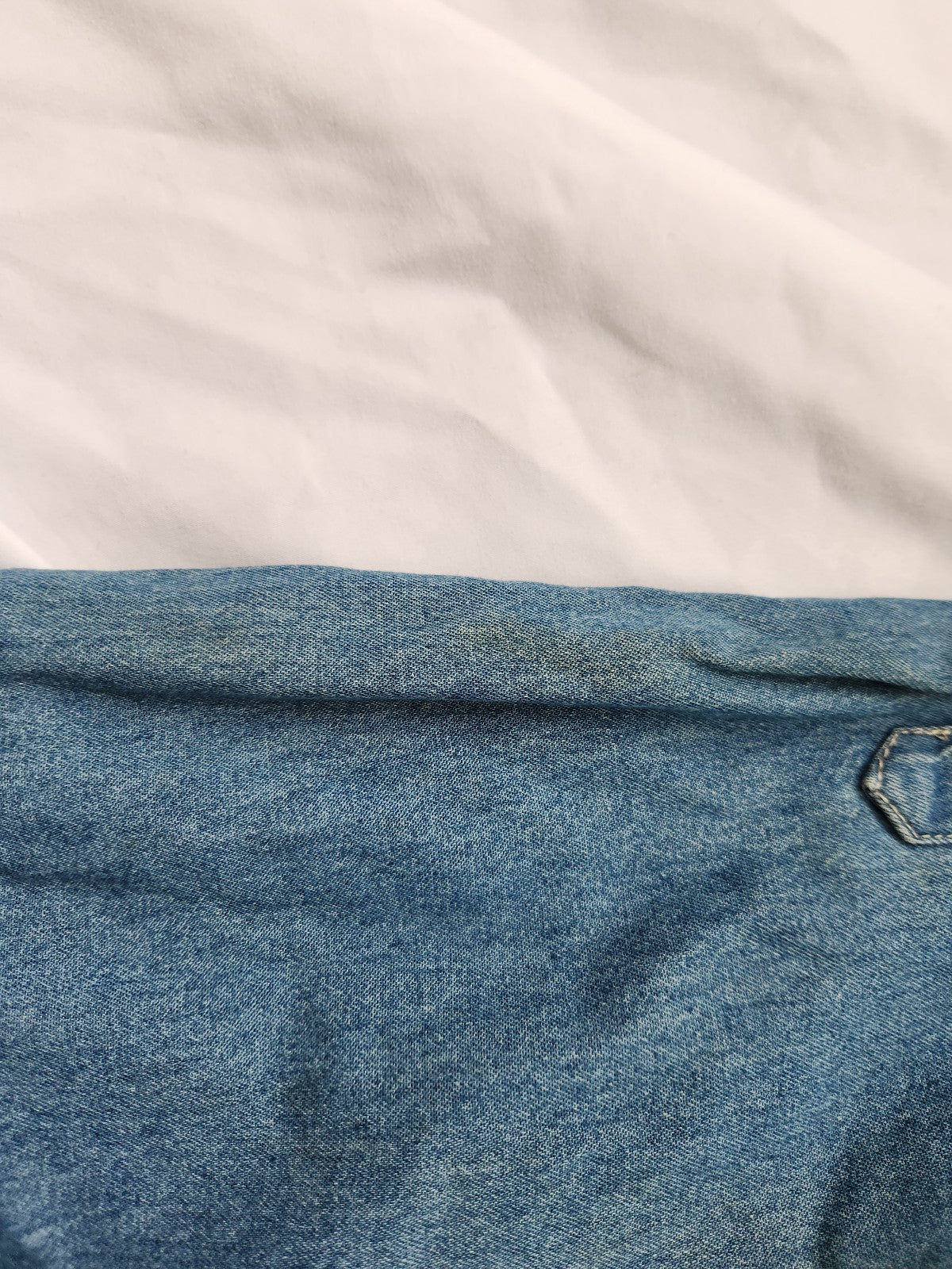 90s/Y2K AOP Denim Wolf Shirt