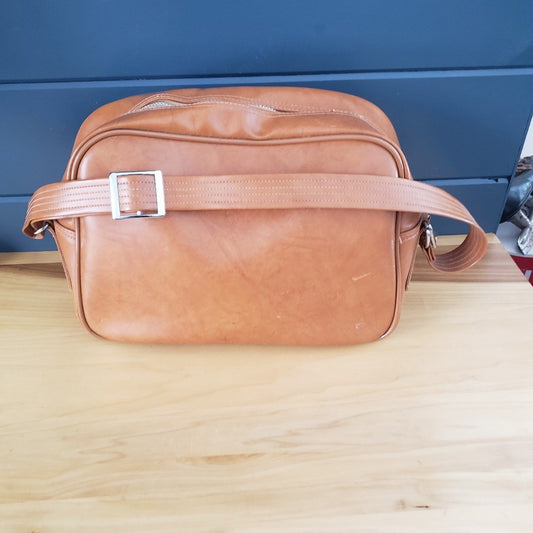 Vintage Faux Leather Overnight Bag