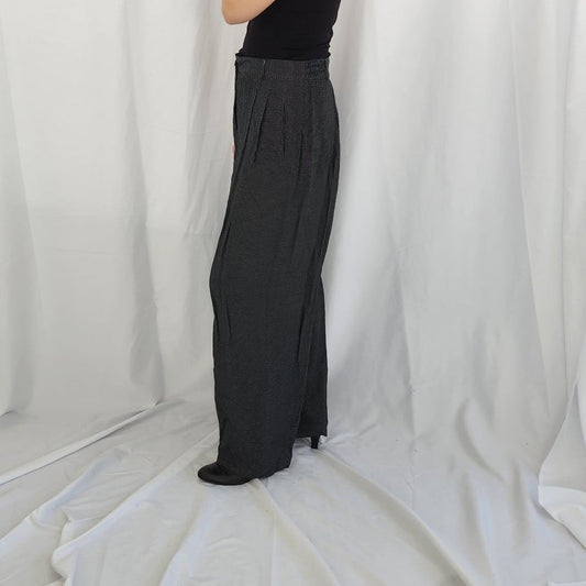 90s Black and White Polka Dot Rayon Trousers