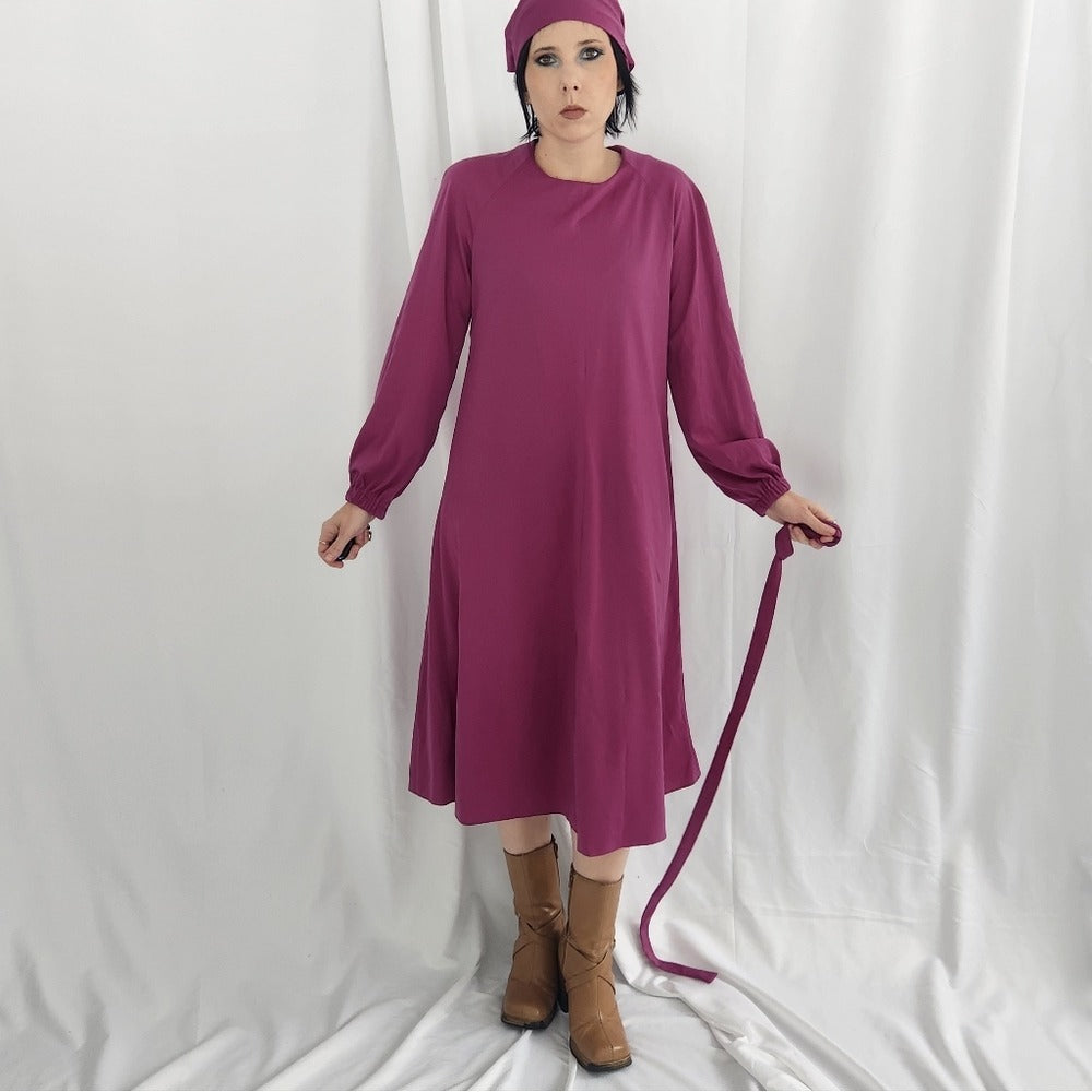 70s/80s Purple Polyester Day Dress