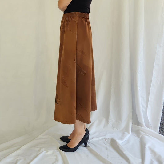 80s/90s Brown Whimsigoth Midi Skirt