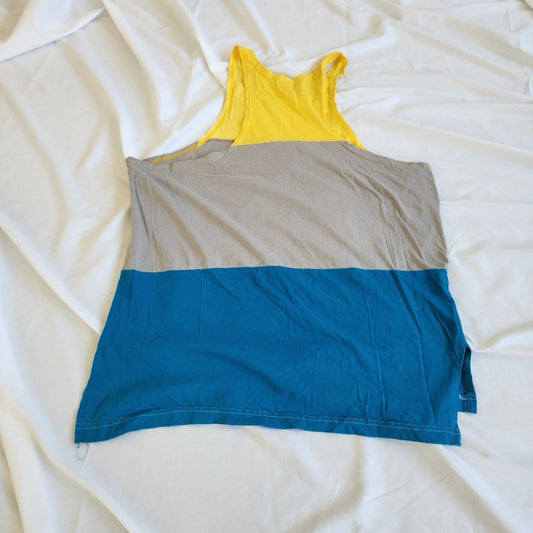 70s/80s Gray, Yellow and Blue Tank Top