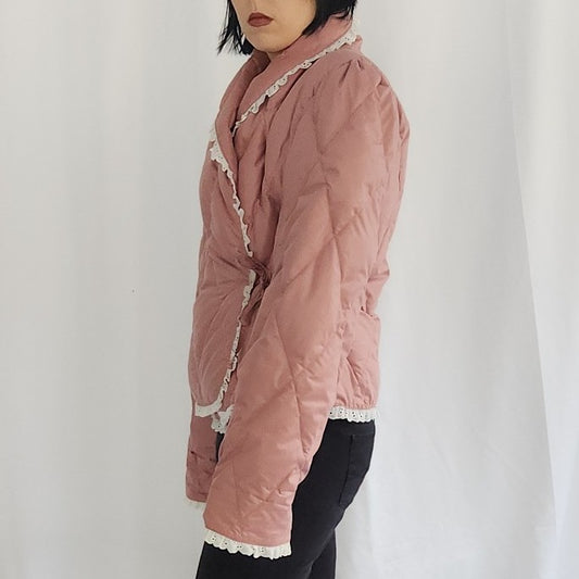 80s Pink Quilted Jacket