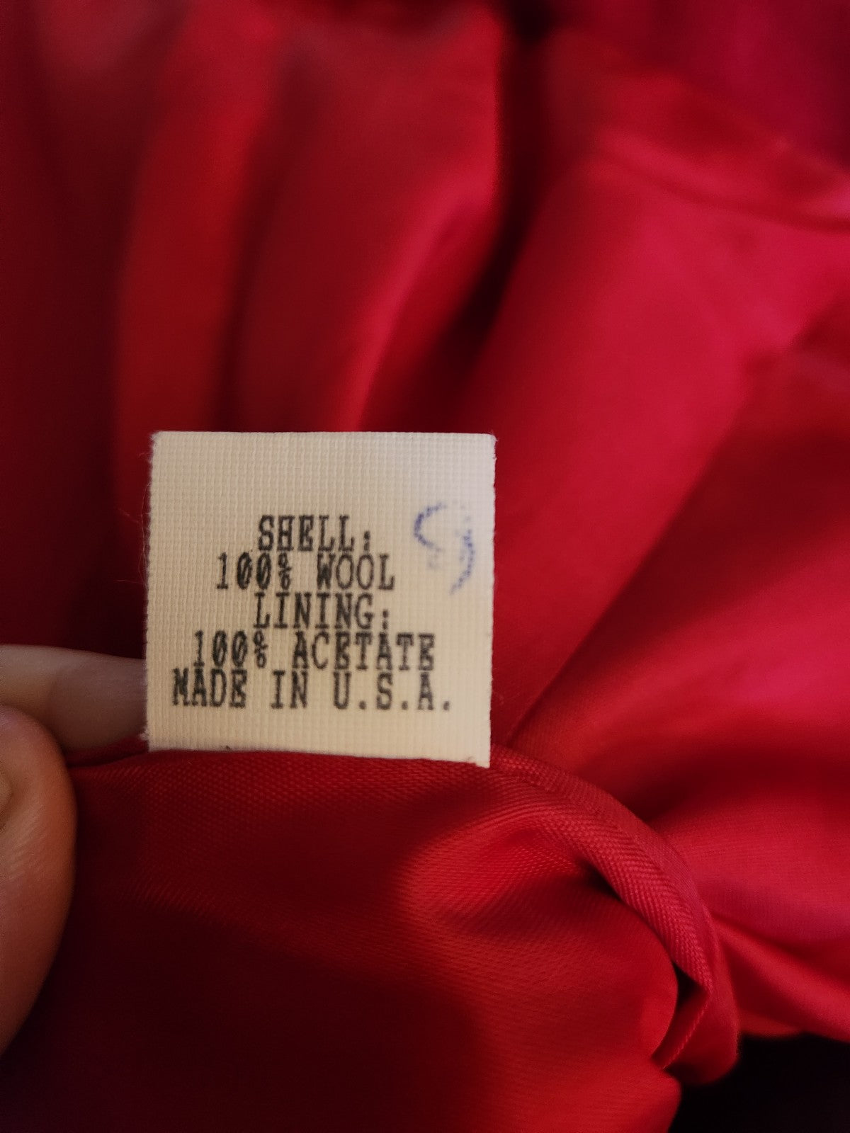 90s Red Double Breasted Wool Blazer