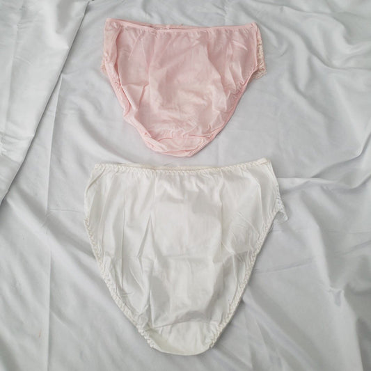80s White and Pink Lacy Panties