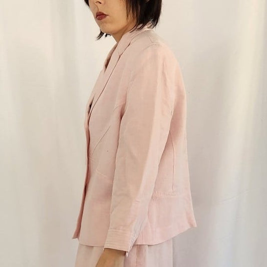 90s Pink Linen Blazer