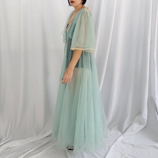 60s Blue Sheer Floaty Robe