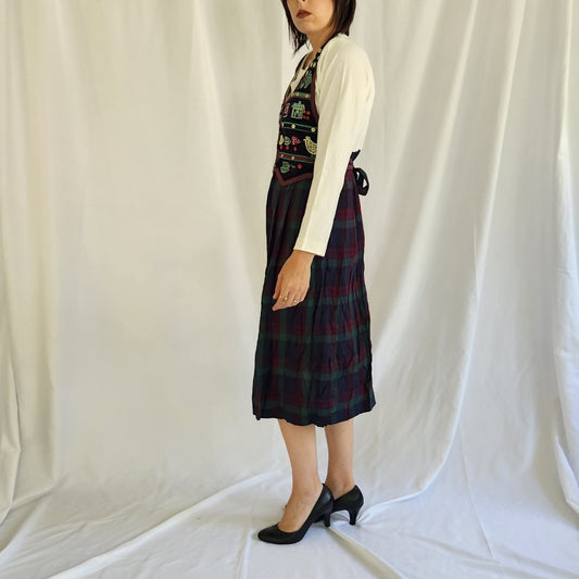 90s Deadstock Plaid Teacher Dress