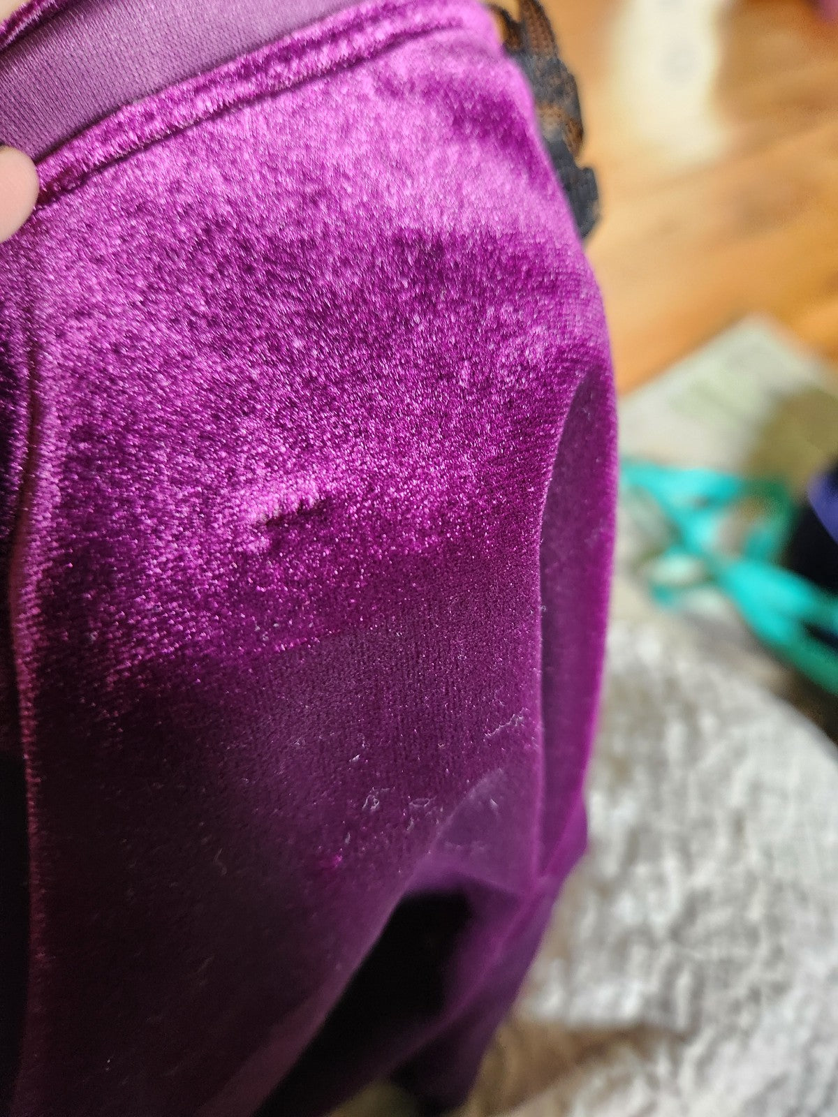 Y2K Deadstock Purple Velvet Top and Pants Set