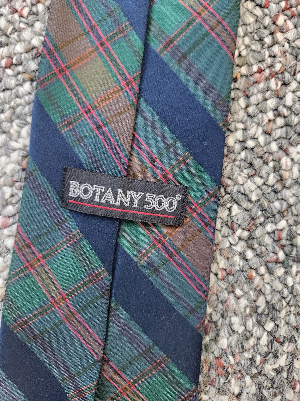 Vintage Green and Blue Plaid Tie