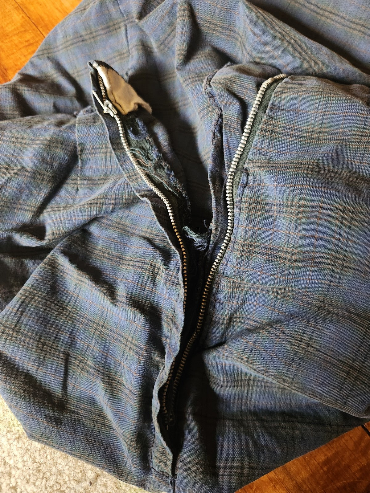 60s Blue and Green Plaid Pants