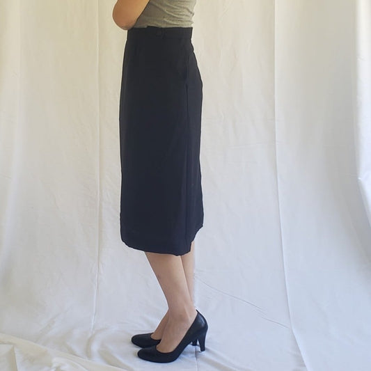 80s Black Pencil Skirt