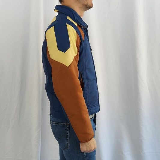 80s Blue Orange and Yellow Lightweight Jacket