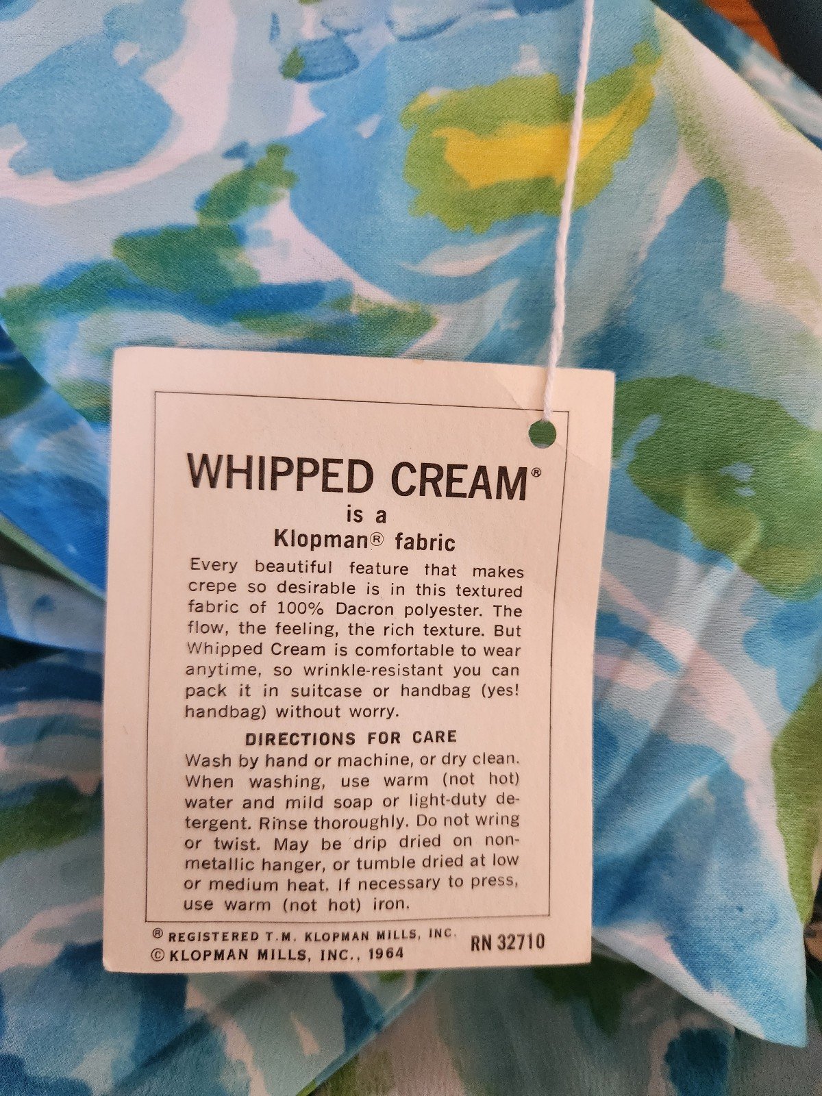 70s Deadstock Carol Brent Blue, Green, and Yellow Day Dress