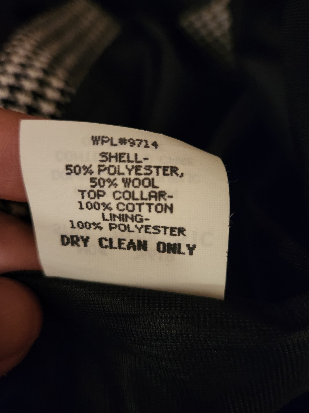 90s Black and White Houndstooth Wool Blend Blazer