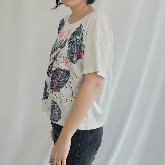 80s Splatter Blues Splatter Paint Tee