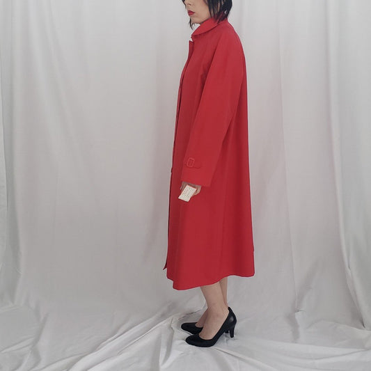 70s Deadstock Red Trench Coat