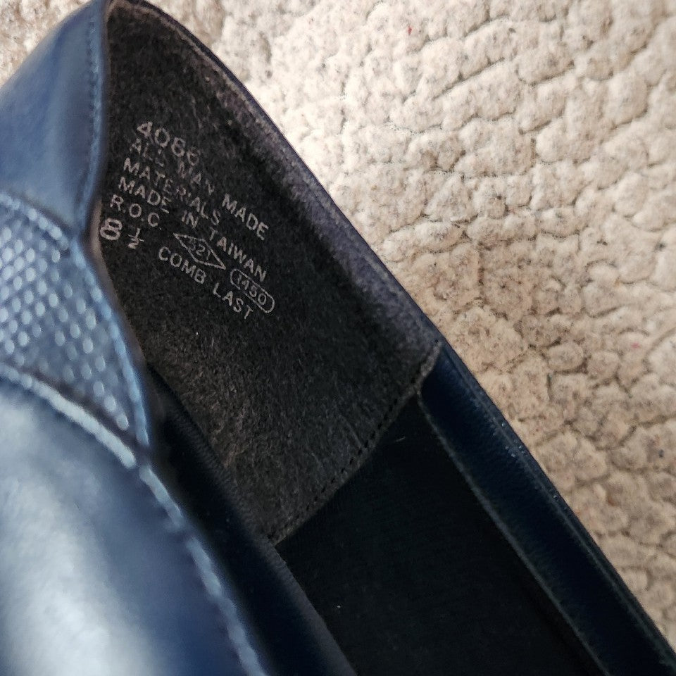 80s Blue Faux Leather Flats