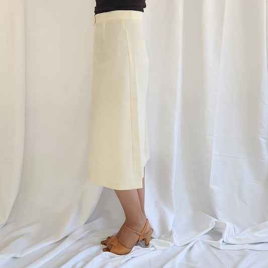 70s/80s Cream Midi Skirt