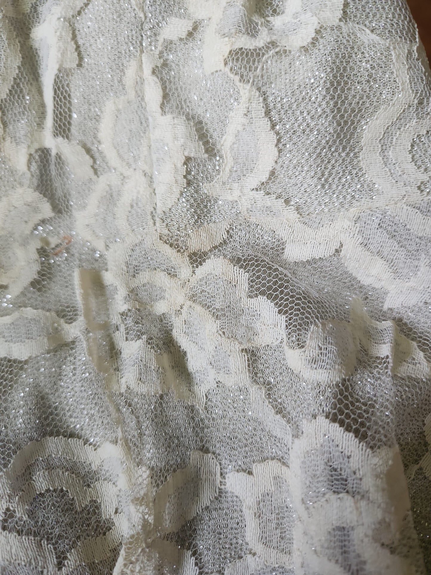 70s Cream Lace Bell Bottoms