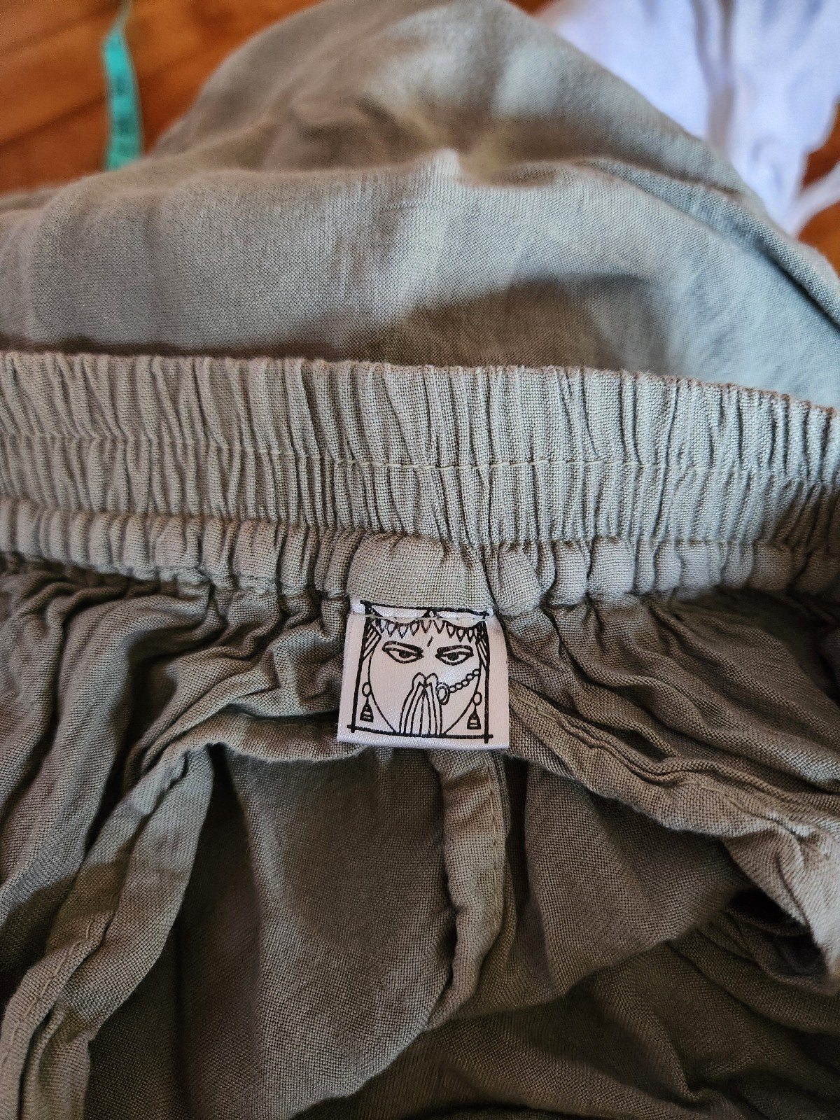 Y2K Green Boho Cropped Pants
