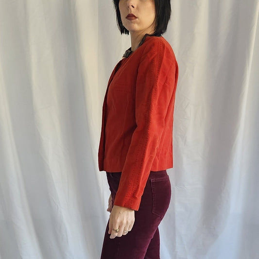 60s Orange Faux Suede Jacket