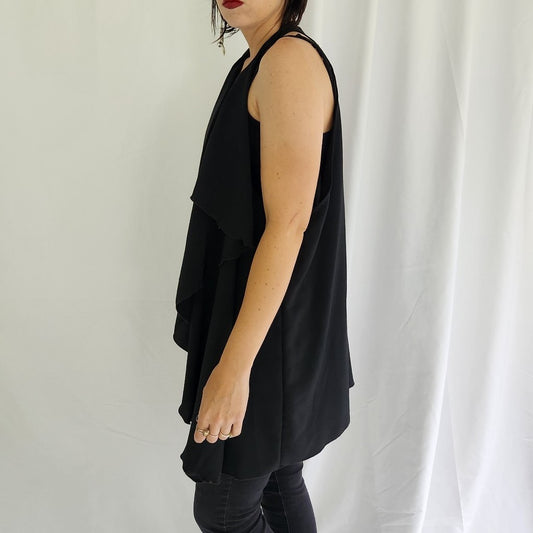 90s Black Flowy Vest