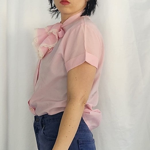 80s Pink Short Sleeve Button Down Shirt