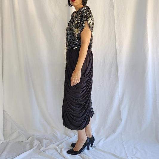 80s Black and Silver Party Dress