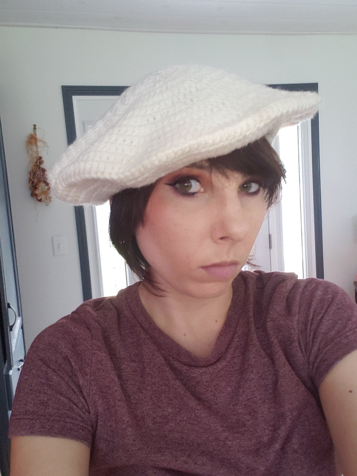 Vintage White Crochet Beret