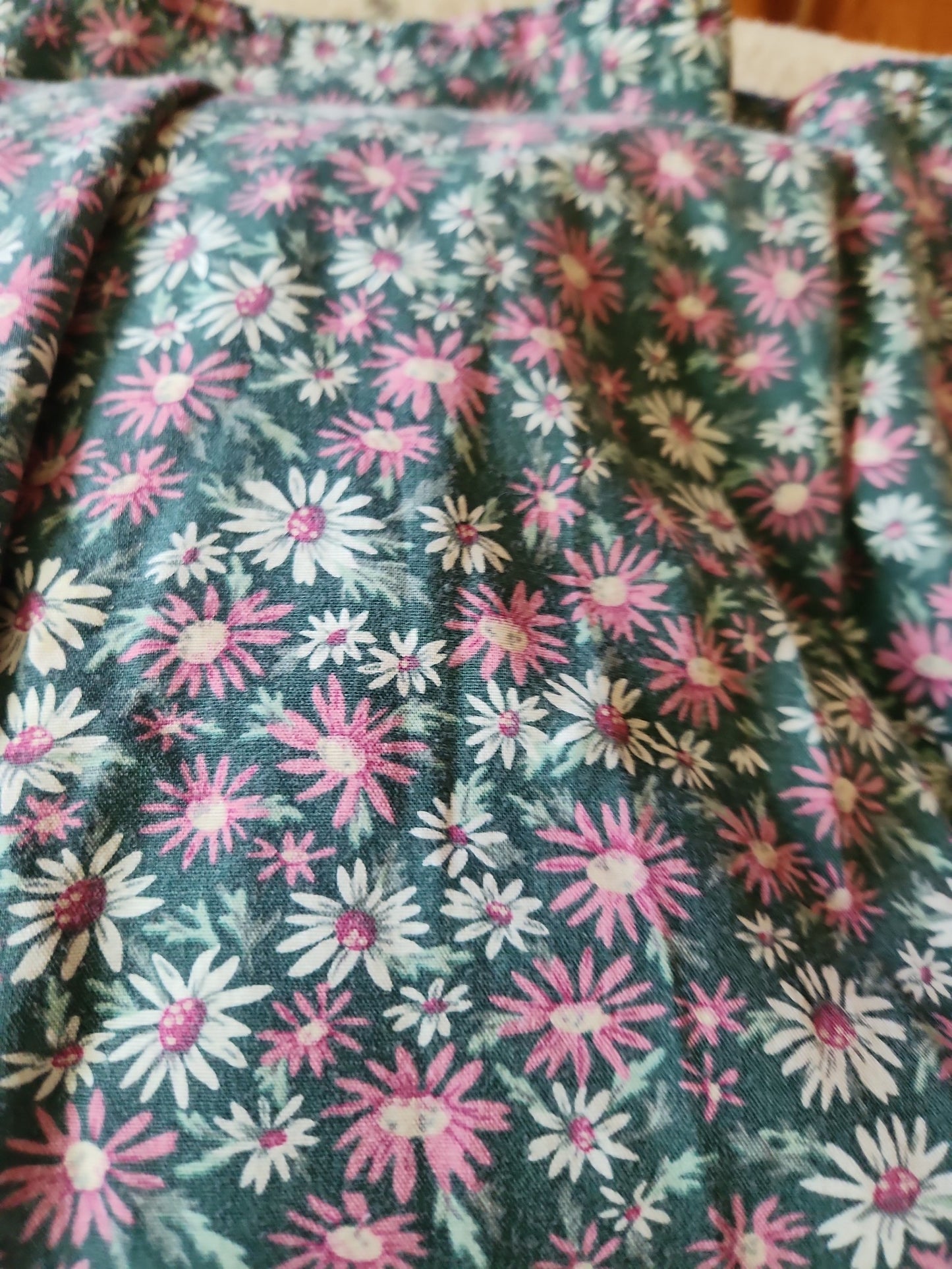 90s Green and Pink Home Made Floral Maxi Skirt