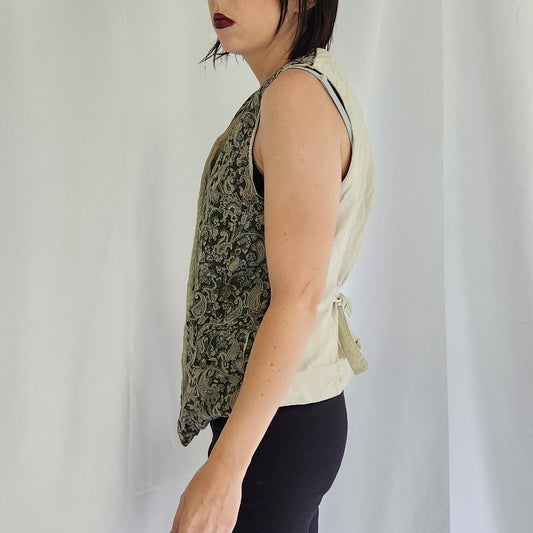 90s Brown Paisley Tapestry Vest