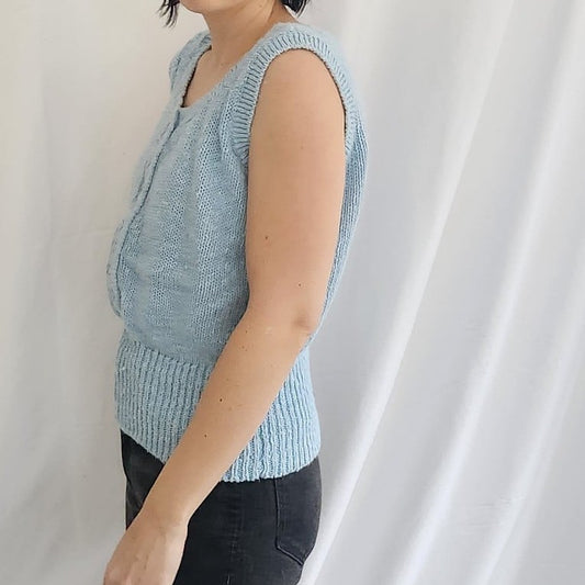 80s Blue Sleeveless Sweater