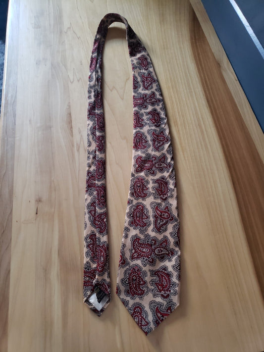 Vintage 80s Paisley Wool Tie