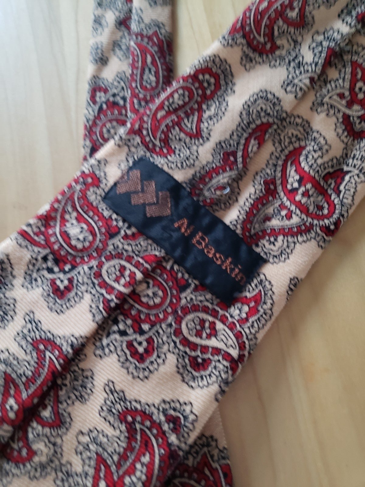 Vintage 80s Paisley Wool Tie