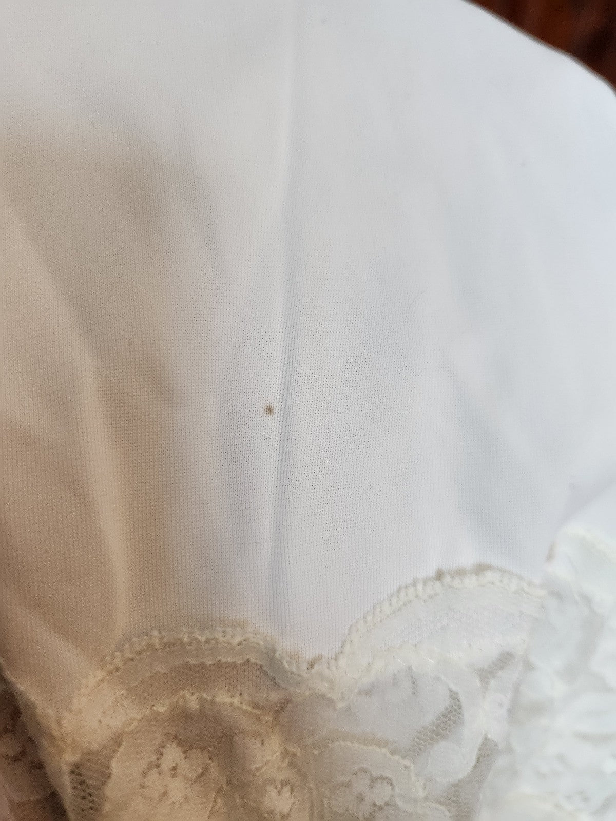 80s White Tiered Nylon Nightgown