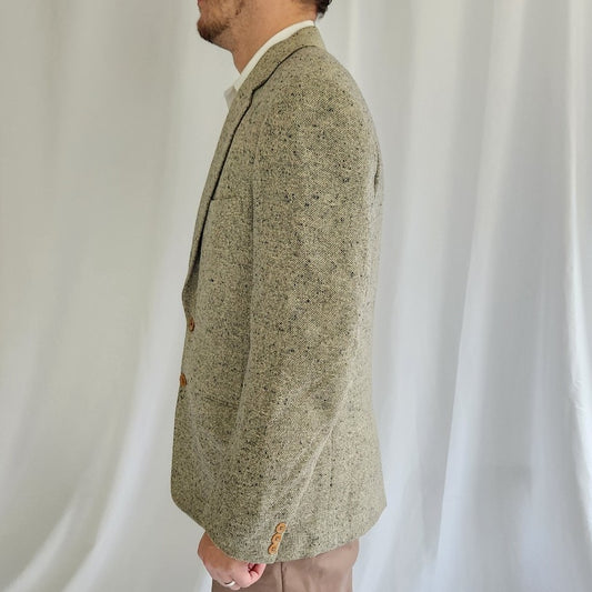 60s Cream and Black Wool Blazer