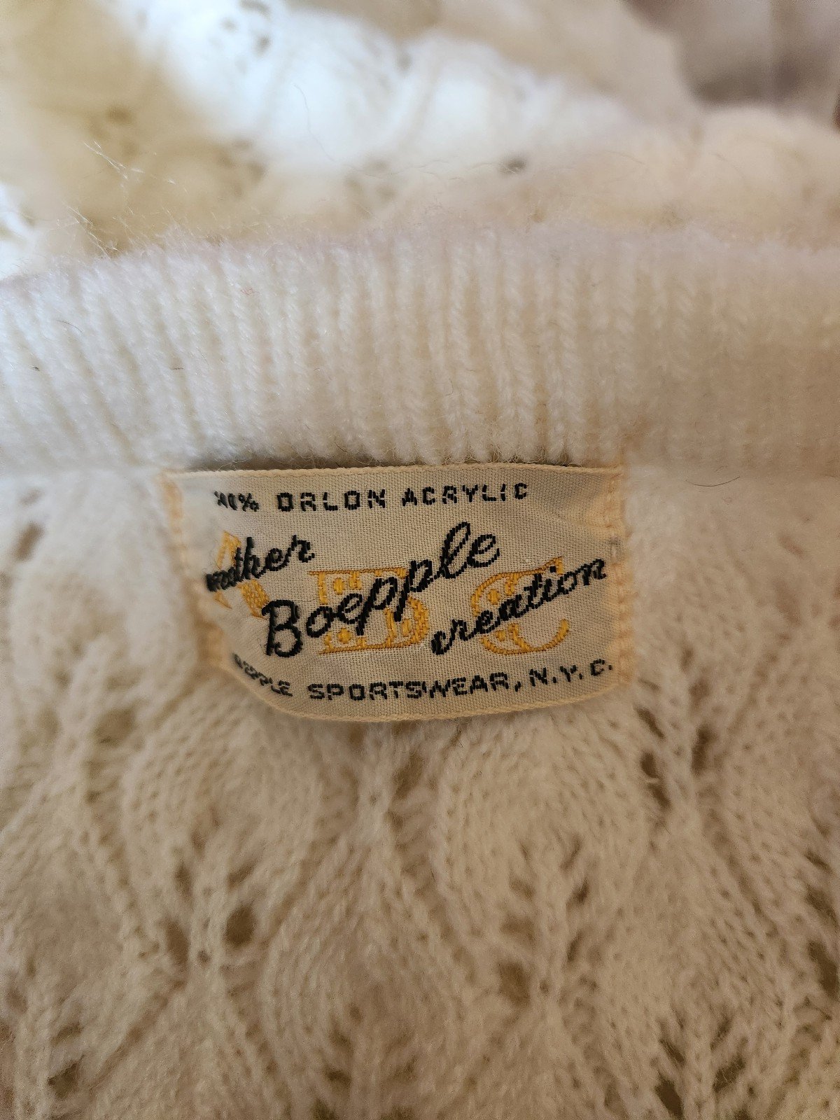 60s White Acrylic Cardigan