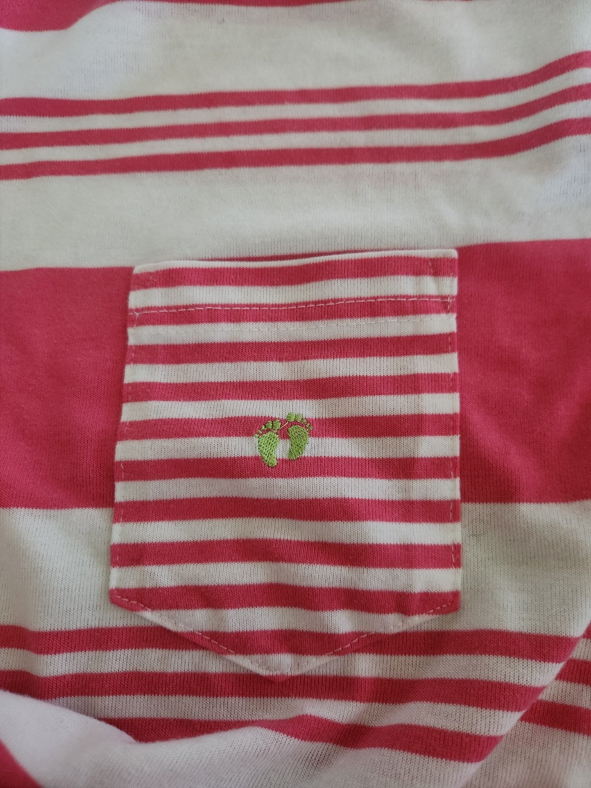 90s Hang Ten Pink and White Striped Pocket Tee