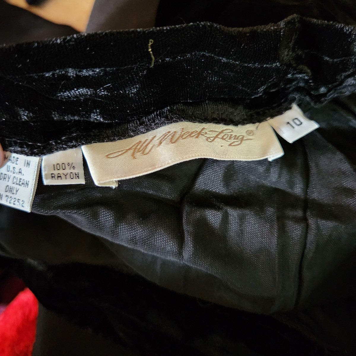 90s Black Velvet A Line Skirt