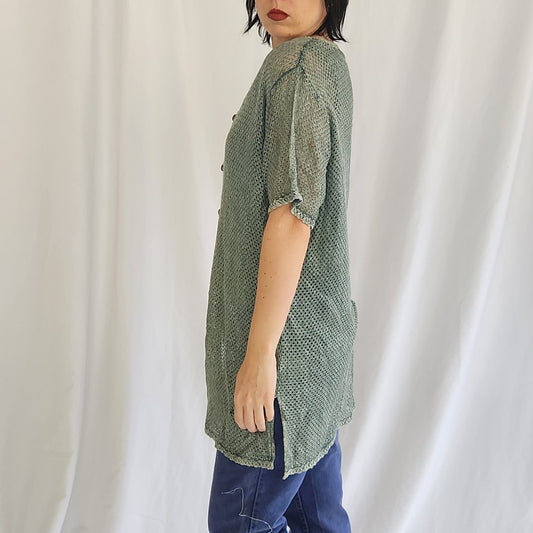 90s Sage Green Whimsigoth Layered Top
