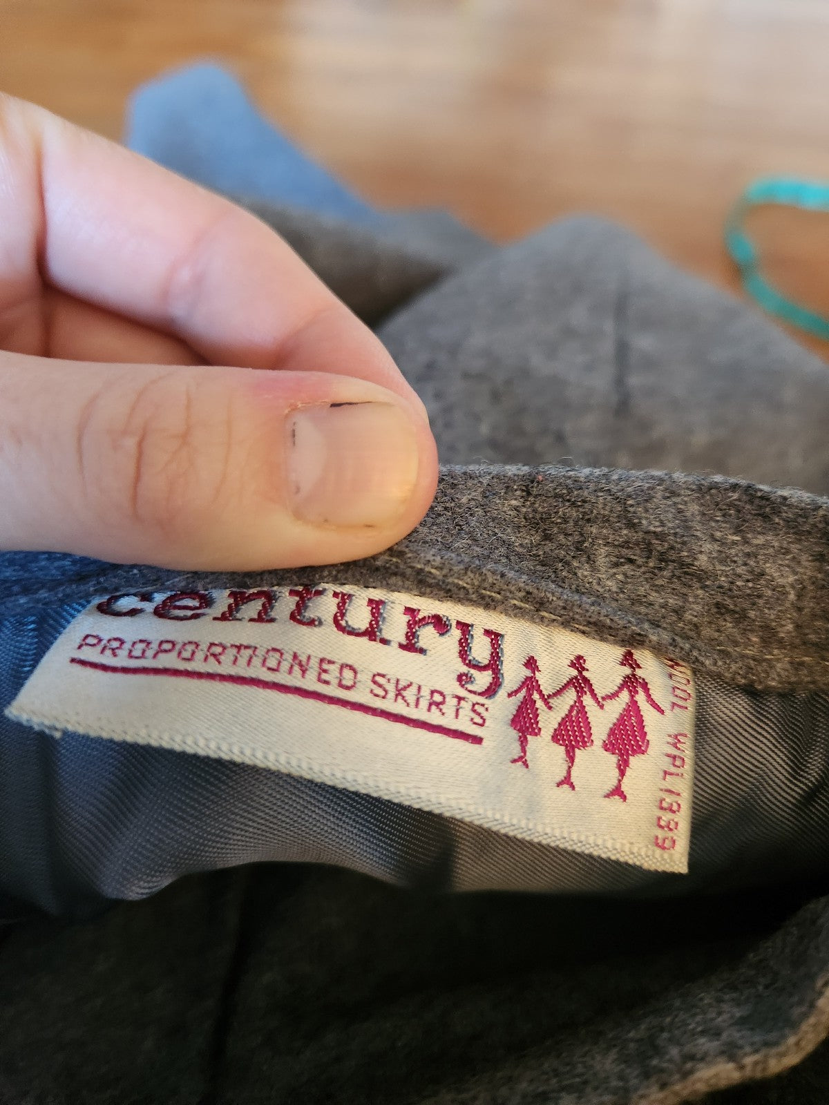 80s Gray Wool Pencil Skirt