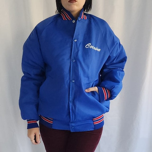 80s Blue and Red Wisconsin Bar Jacket
