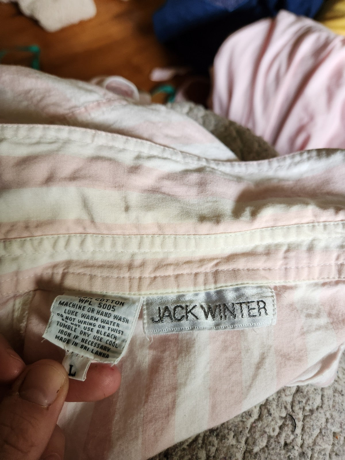 90s Pink and White Striped Cotton Button Down