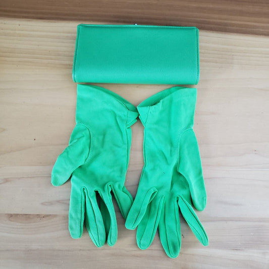 60s Green Gloves and Wallet