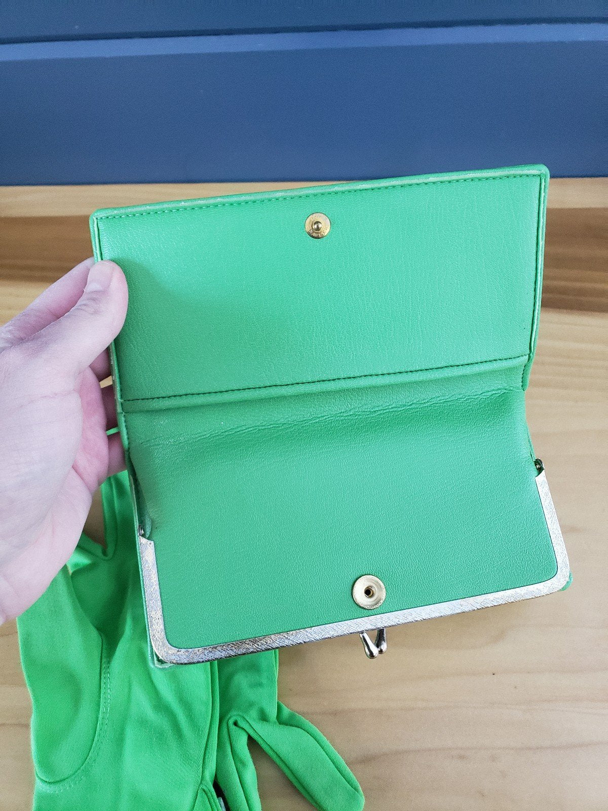 60s Green Gloves and Wallet