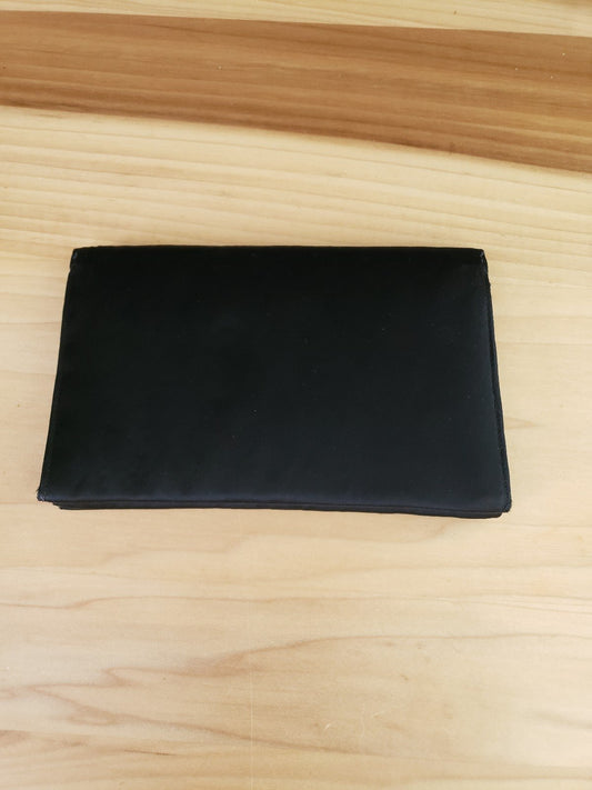 Vintage Black Clutch with Floral Embroidery