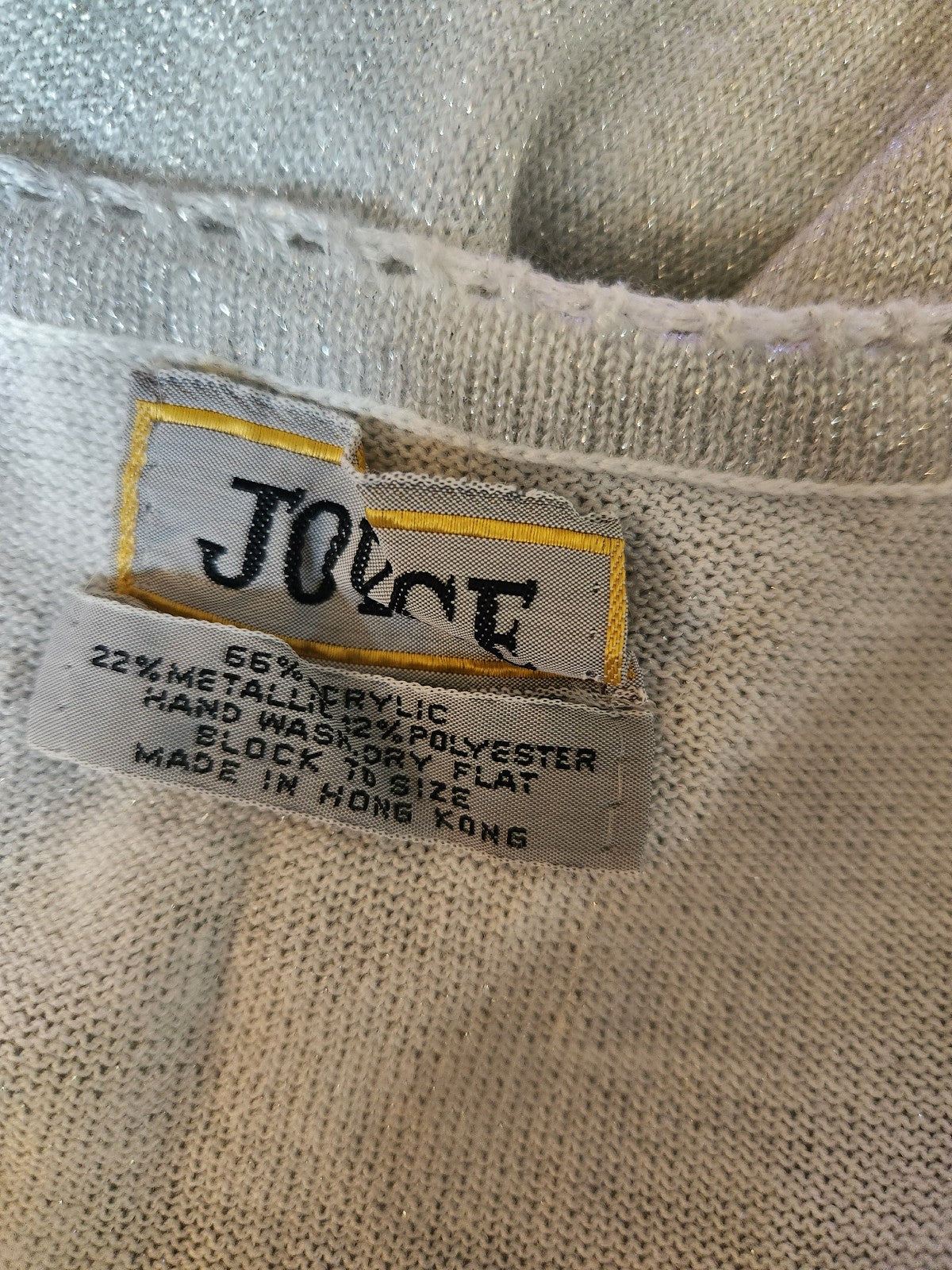 70s Silver Scoop Neck Knit Top